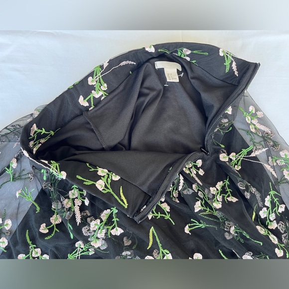 H&M | NWOT Embroidered Tulle Midi Skirt - Picture 8 of 15
